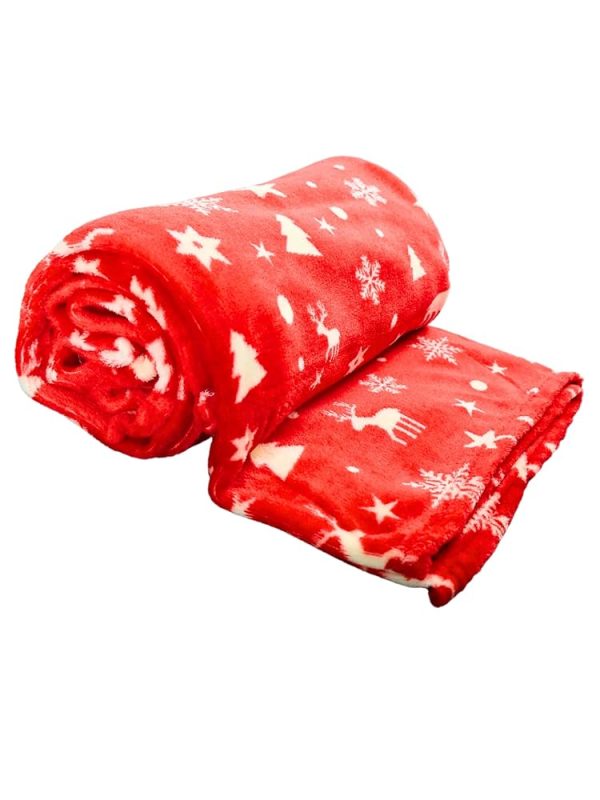Plaid canapé de Noël en 100 % polyester certifié OEKO-TEX pour toute la famille – Couverture de canapé douce et légère couverture polaire festive et confortable 120 x 160 cm...